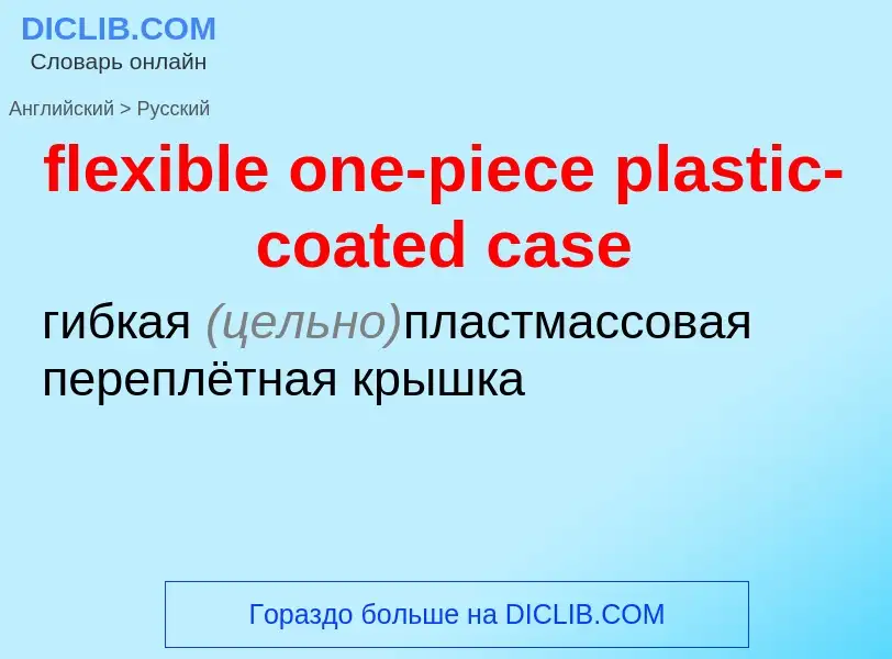 Как переводится flexible one-piece plastic-coated case на Русский язык