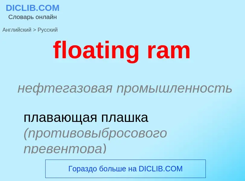 What is the Russian for floating ram? Translation of &#39floating ram&#39 to Russian