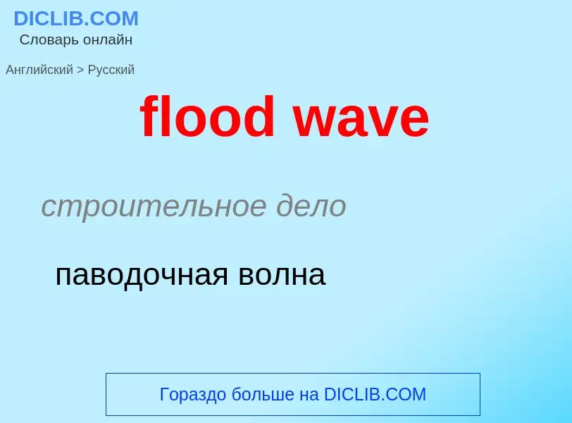 What is the Russian for flood wave? Translation of &#39flood wave&#39 to Russian