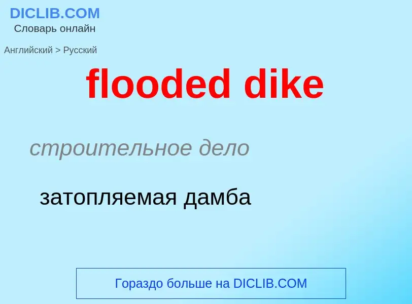 Vertaling van &#39flooded dike&#39 naar Russisch