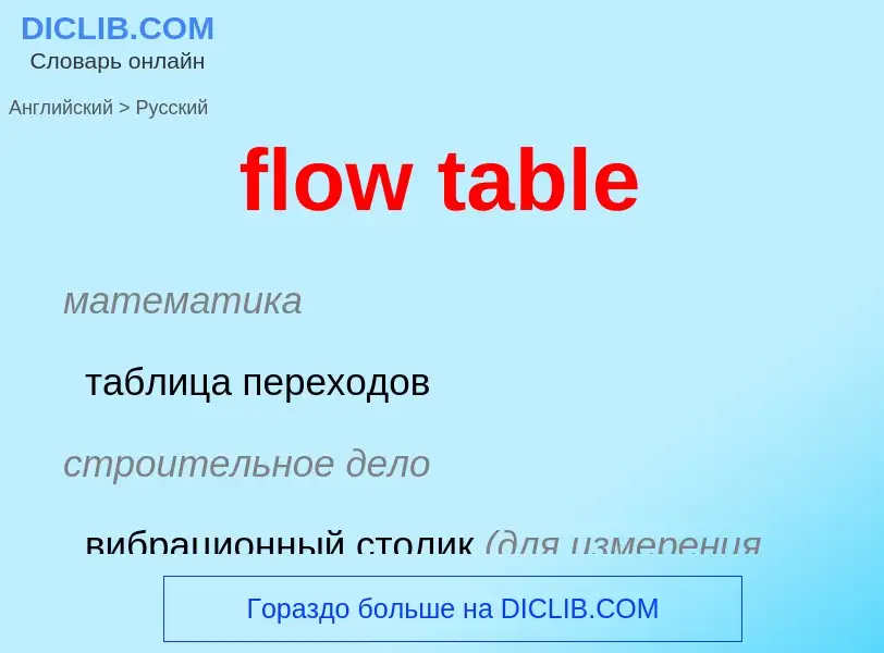 Как переводится flow table на Русский язык