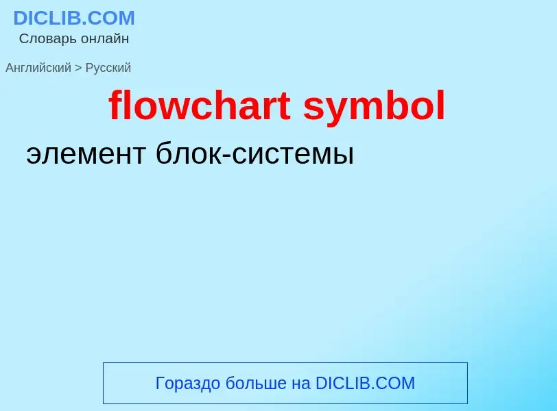 Como se diz flowchart symbol em Russo? Tradução de &#39flowchart symbol&#39 em Russo