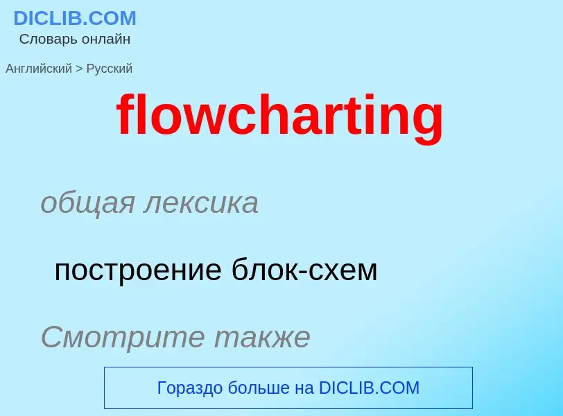 Как переводится flowcharting на Русский язык