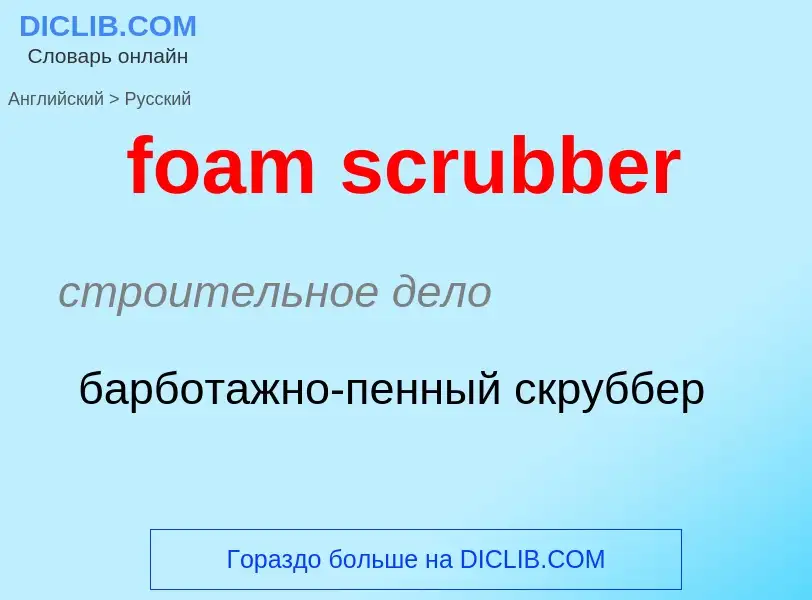 What is the Russian for foam scrubber? Translation of &#39foam scrubber&#39 to Russian