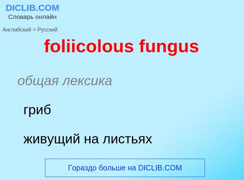 Μετάφραση του &#39foliicolous fungus&#39 σε Ρωσικά