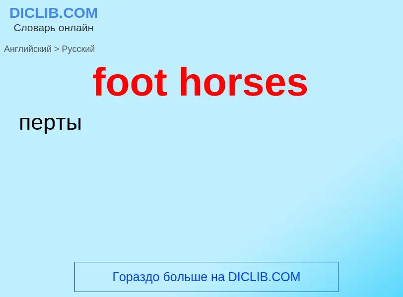 Übersetzung von &#39foot horses&#39 in Russisch