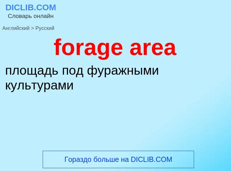 Как переводится forage area на Русский язык