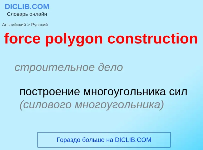 Как переводится force polygon construction на Русский язык