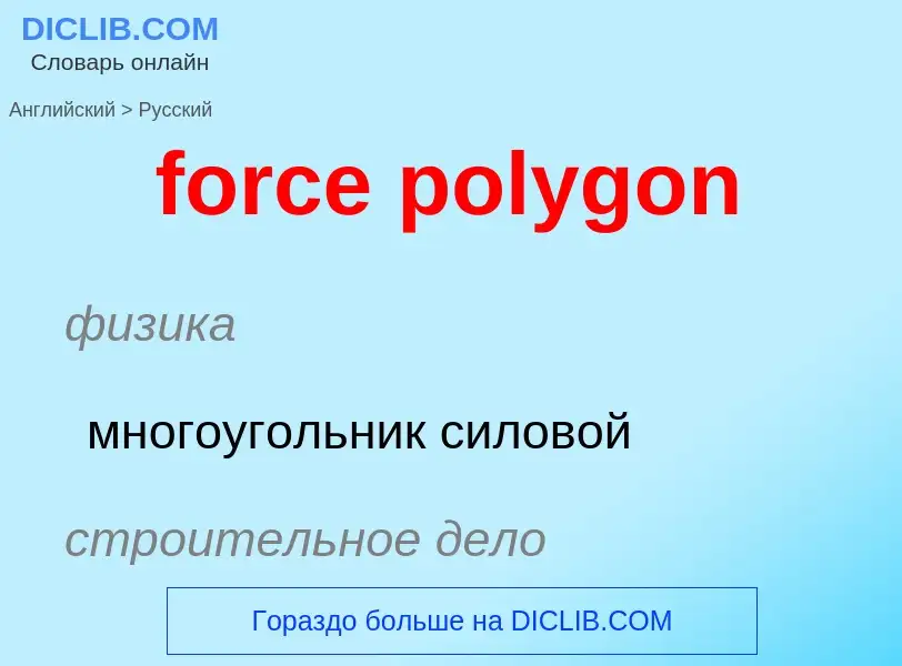 Vertaling van &#39force polygon&#39 naar Russisch