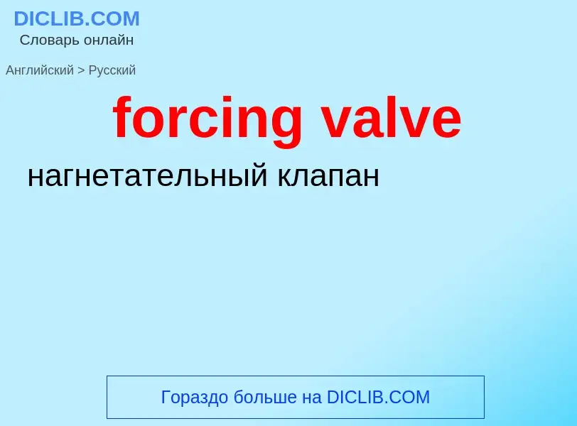 Как переводится forcing valve на Русский язык