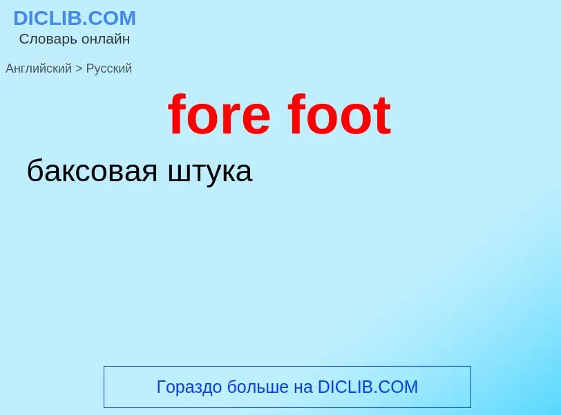 Как переводится fore foot на Русский язык