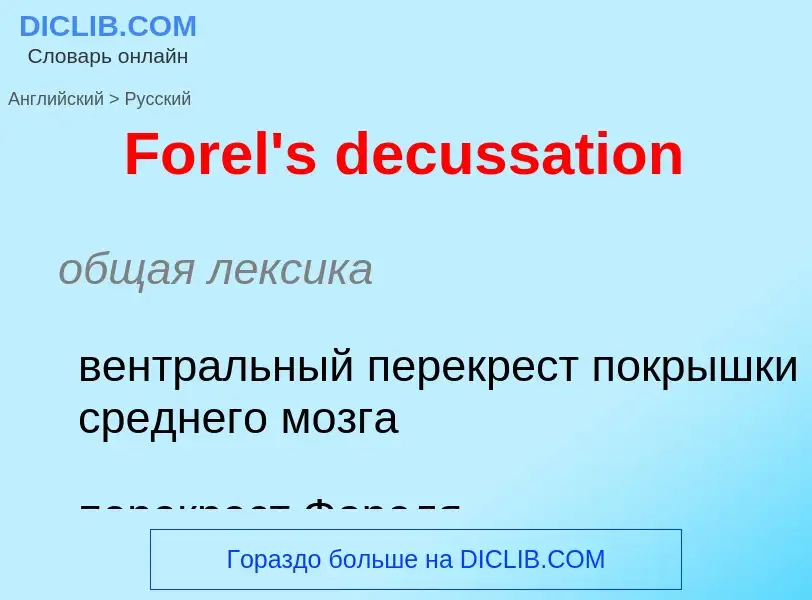 Как переводится Forel's decussation на Русский язык