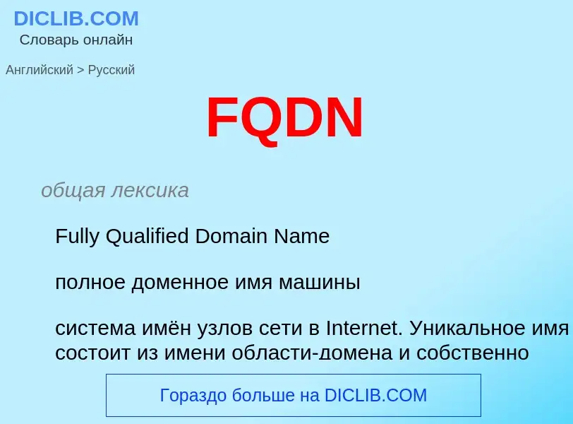 Как переводится FQDN на Русский язык