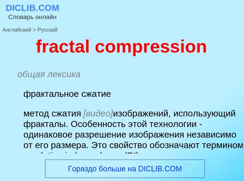 What is the Russian for fractal compression? Translation of &#39fractal compression&#39 to Russian