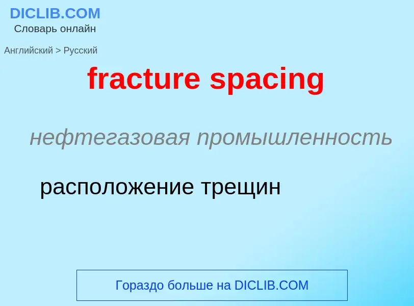 Как переводится fracture spacing на Русский язык