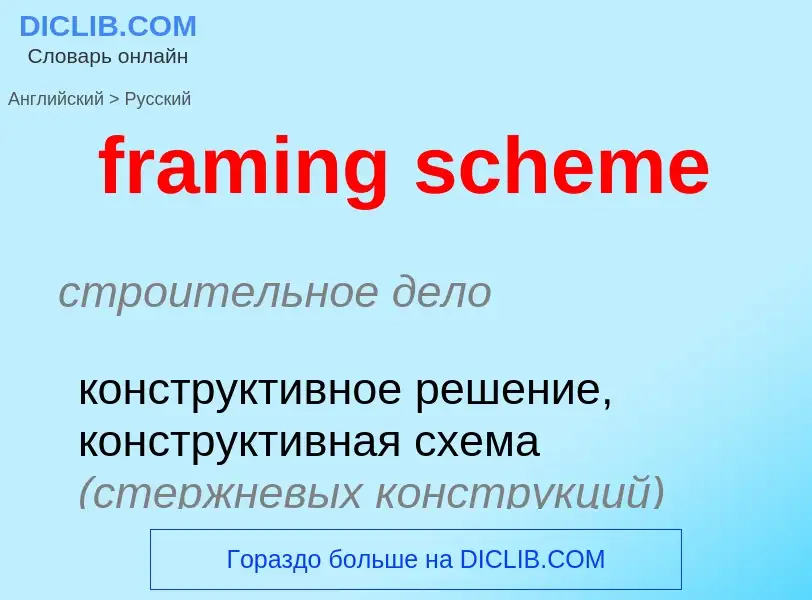 Как переводится framing scheme на Русский язык