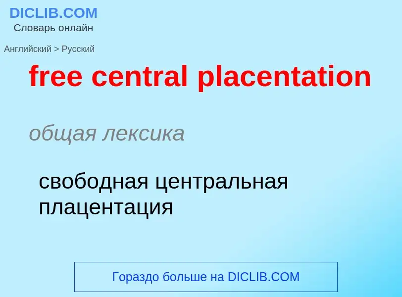 Как переводится free central placentation на Русский язык