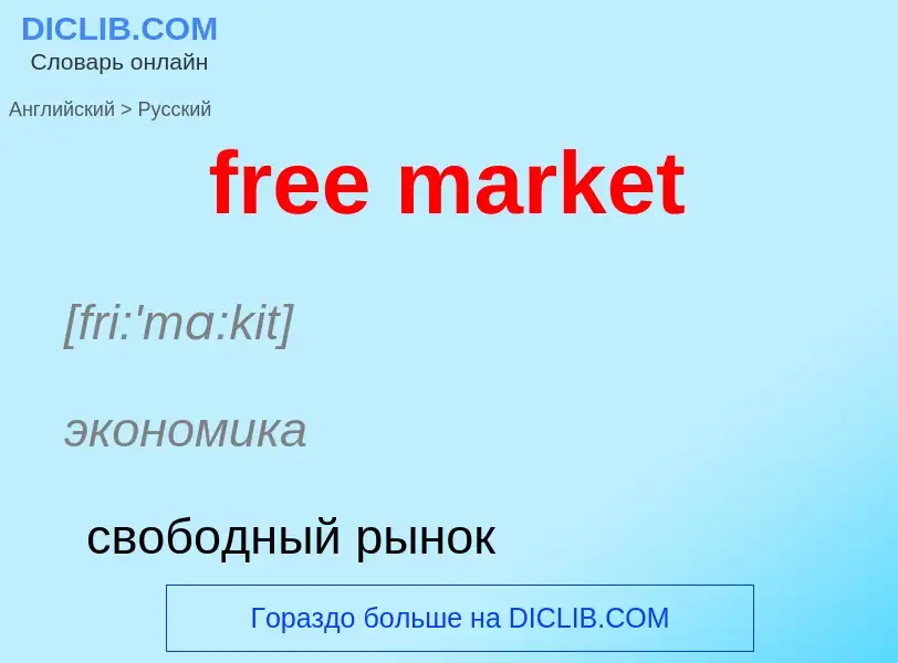 What is the Russian for free market? Translation of &#39free market&#39 to Russian