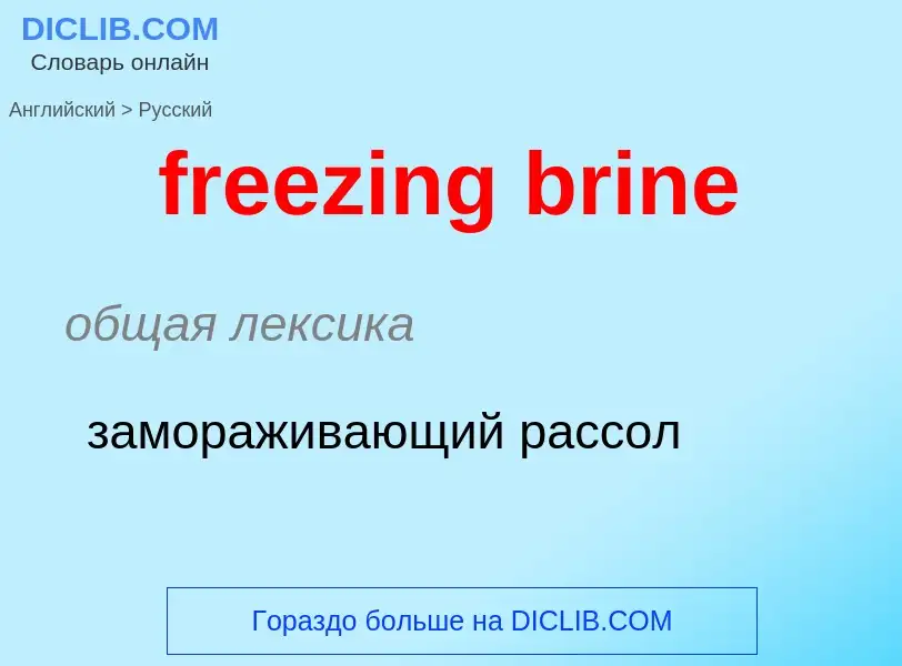 What is the Russian for freezing brine? Translation of &#39freezing brine&#39 to Russian