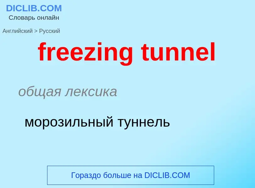 Μετάφραση του &#39freezing tunnel&#39 σε Ρωσικά