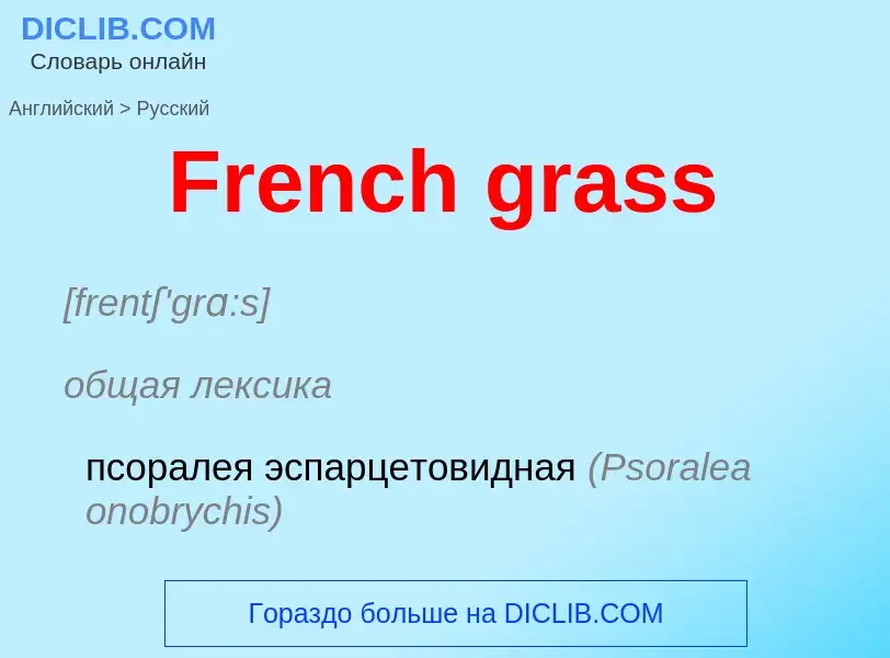 Как переводится French grass на Русский язык