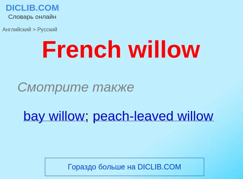 Как переводится French willow на Русский язык