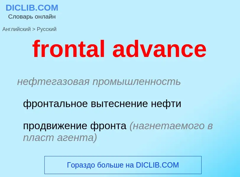 What is the Russian for frontal advance? Translation of &#39frontal advance&#39 to Russian