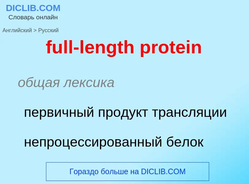 ¿Cómo se dice full-length protein en Ruso? Traducción de &#39full-length protein&#39 al Ruso