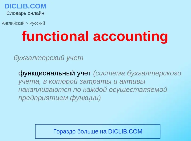 Как переводится functional accounting на Русский язык