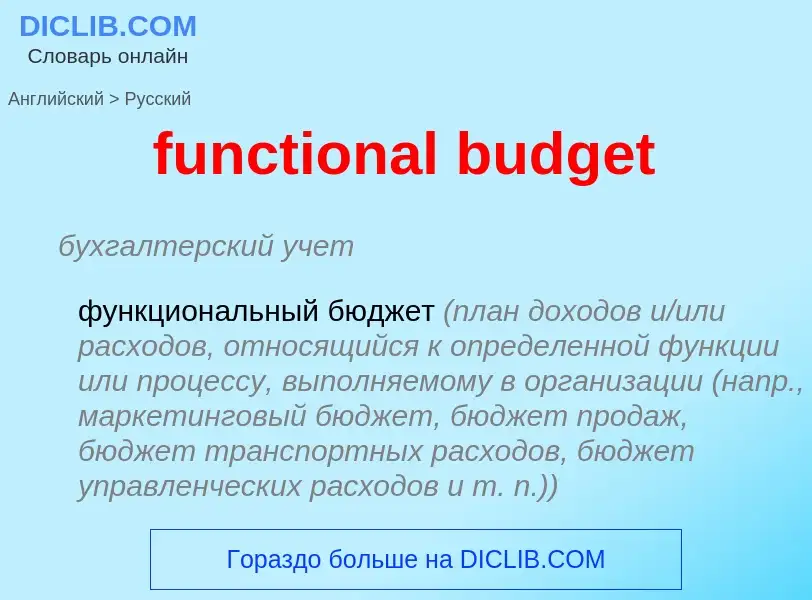 Μετάφραση του &#39functional budget&#39 σε Ρωσικά