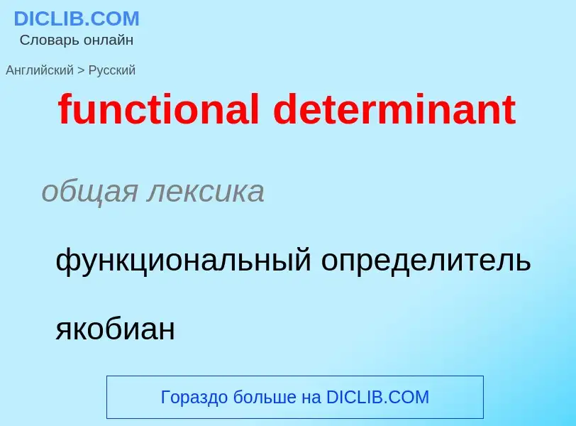 Μετάφραση του &#39functional determinant&#39 σε Ρωσικά