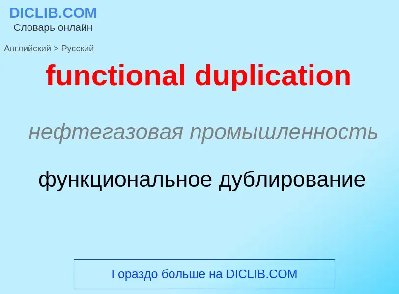 Como se diz functional duplication em Russo? Tradução de &#39functional duplication&#39 em Russo