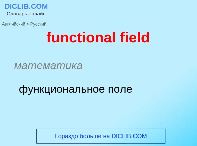 Μετάφραση του &#39functional field&#39 σε Ρωσικά