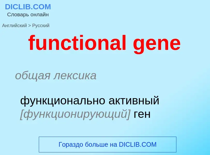 Μετάφραση του &#39functional gene&#39 σε Ρωσικά