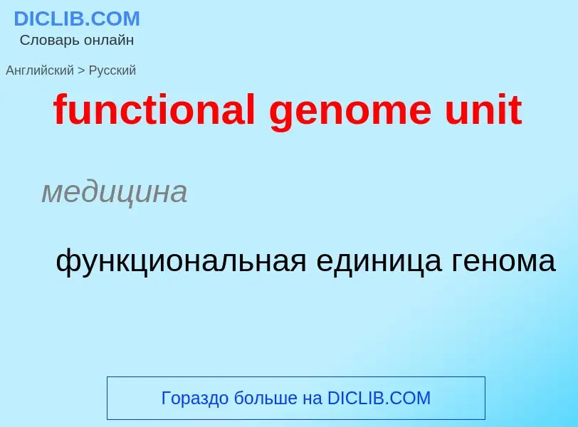 Μετάφραση του &#39functional genome unit&#39 σε Ρωσικά