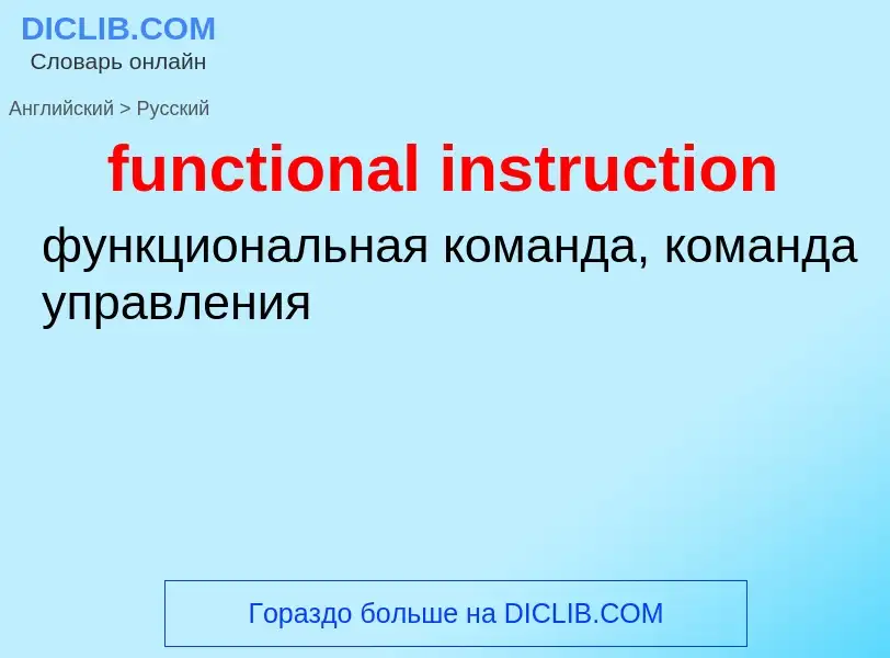 Как переводится functional instruction на Русский язык