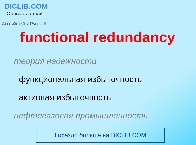 Как переводится functional redundancy на Русский язык