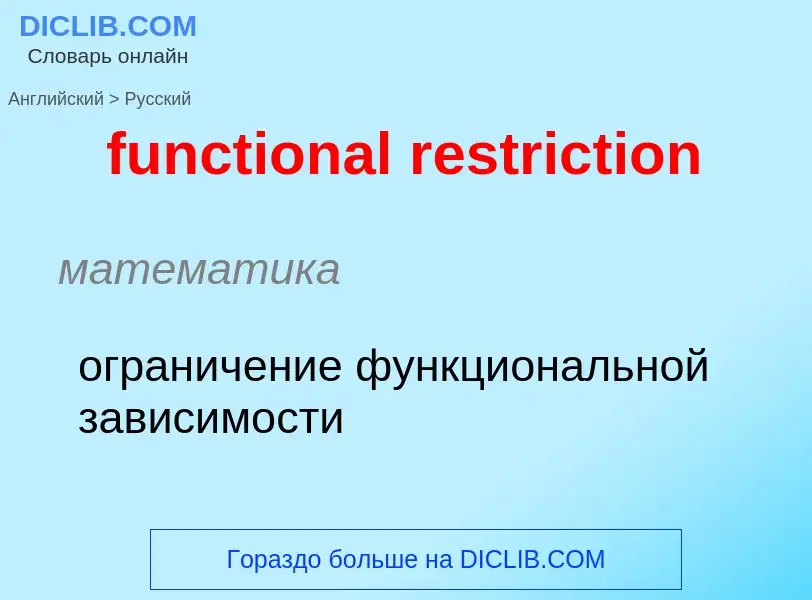 Μετάφραση του &#39functional restriction&#39 σε Ρωσικά