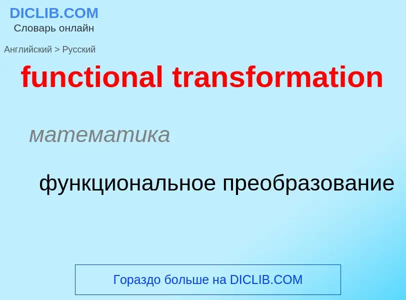 Μετάφραση του &#39functional transformation&#39 σε Ρωσικά