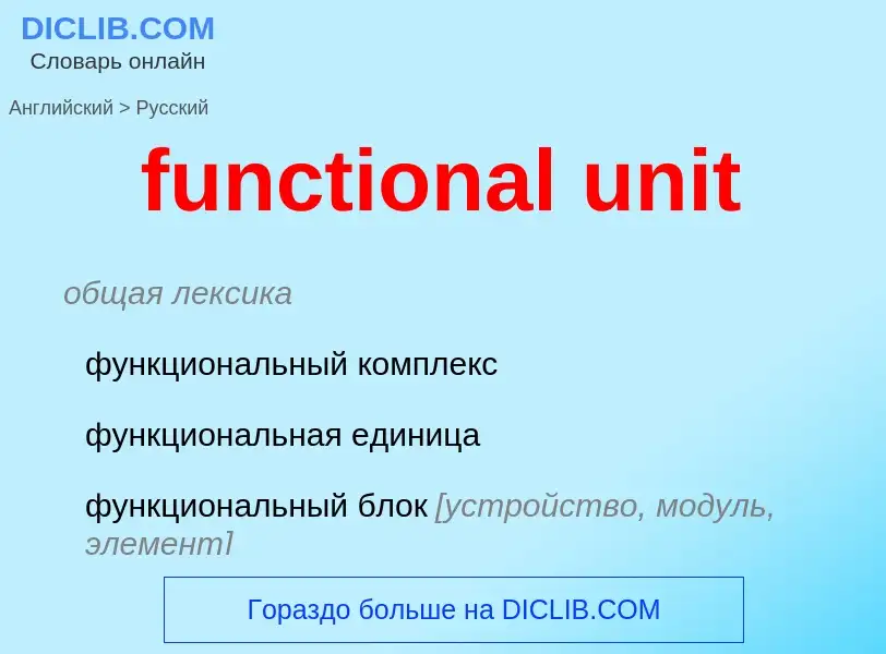 Μετάφραση του &#39functional unit&#39 σε Ρωσικά