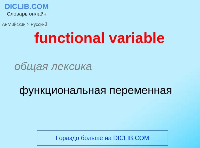 Μετάφραση του &#39functional variable&#39 σε Ρωσικά