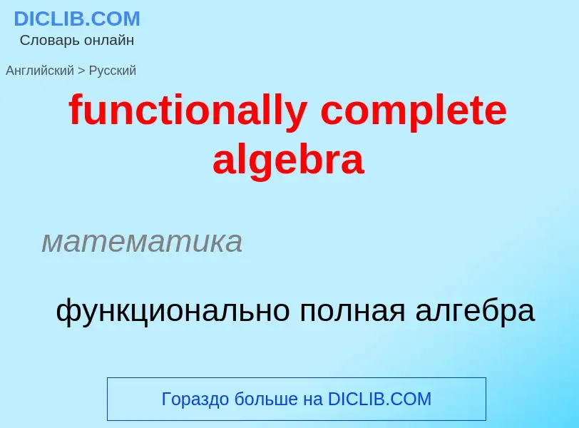 Μετάφραση του &#39functionally complete algebra&#39 σε Ρωσικά