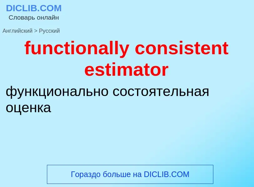 Μετάφραση του &#39functionally consistent estimator&#39 σε Ρωσικά