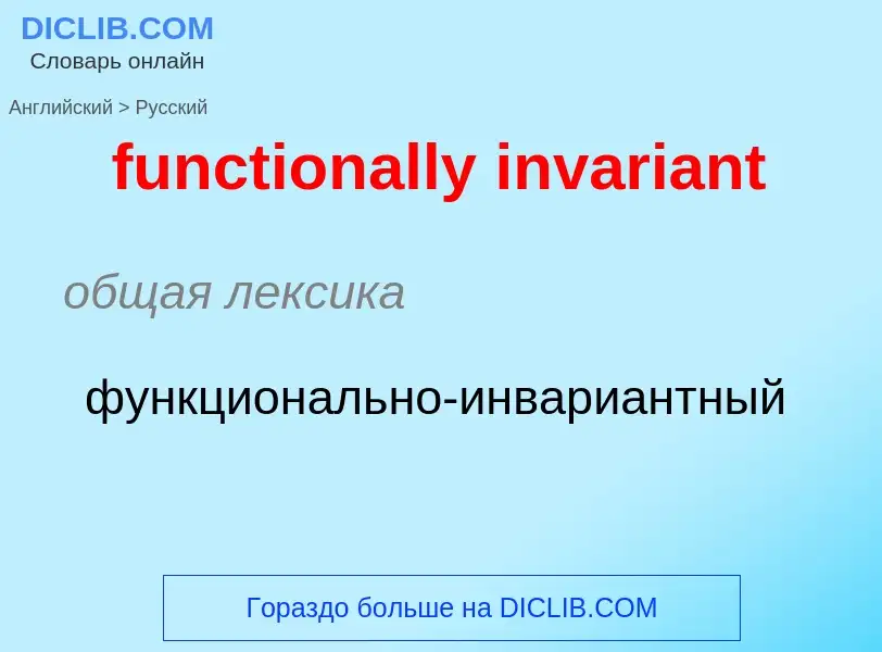 Μετάφραση του &#39functionally invariant&#39 σε Ρωσικά