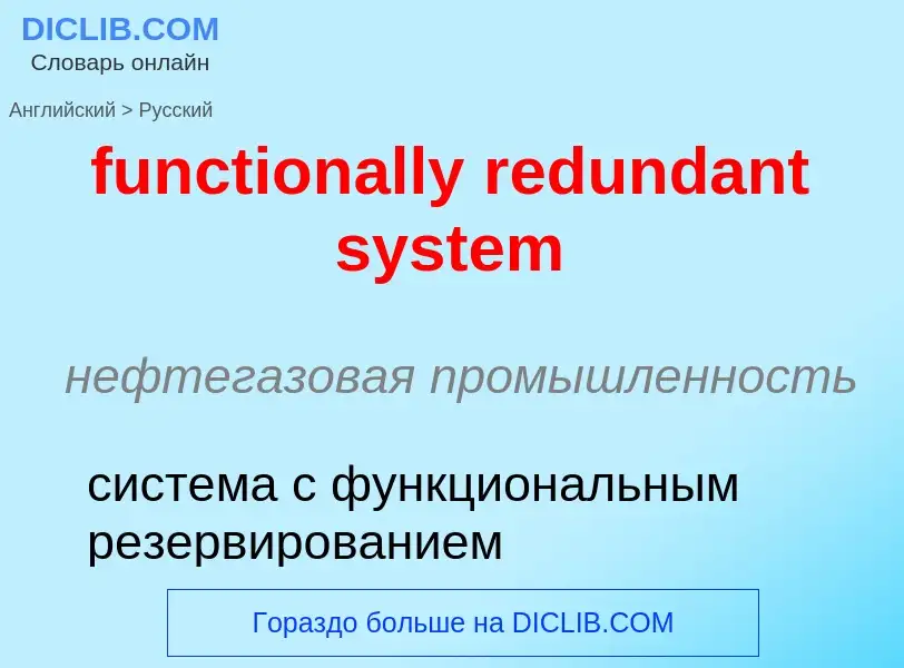 Μετάφραση του &#39functionally redundant system&#39 σε Ρωσικά