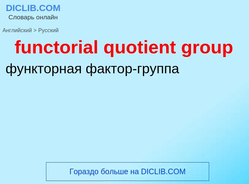 Μετάφραση του &#39functorial quotient group&#39 σε Ρωσικά