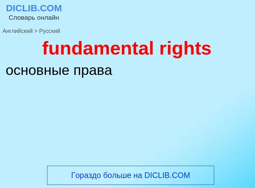 Traduction de &#39fundamental rights&#39 en Russe