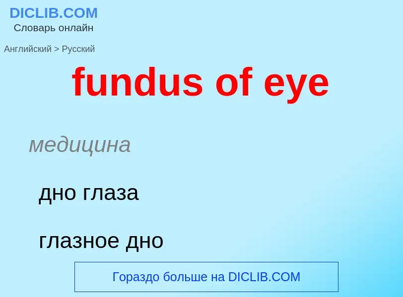 Μετάφραση του &#39fundus of eye&#39 σε Ρωσικά