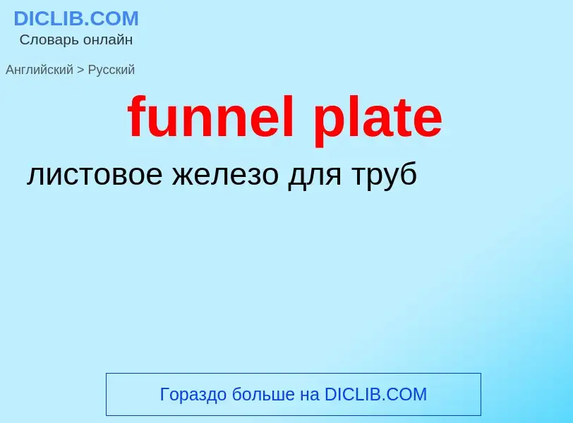 Μετάφραση του &#39funnel plate&#39 σε Ρωσικά