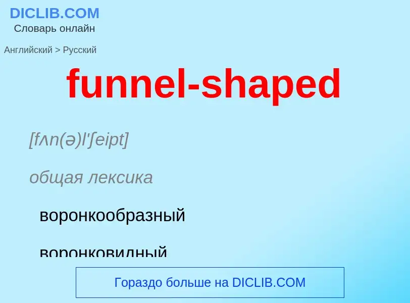 Μετάφραση του &#39funnel-shaped&#39 σε Ρωσικά